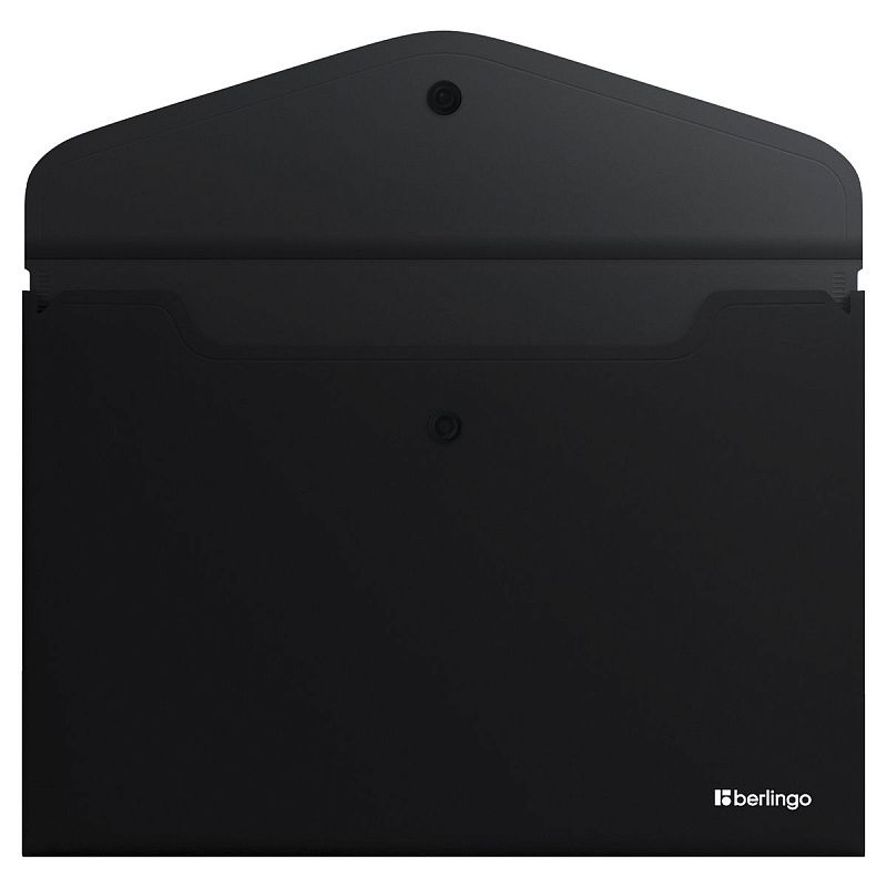 Папка-конверт на кнопке Berlingo "Soft Touch", А4, 200мкм, софт-тач, черная 