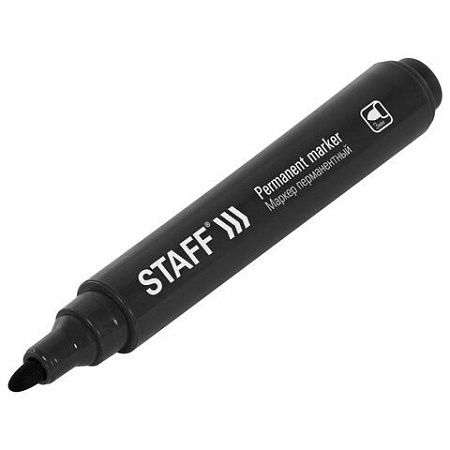 Маркер перманентный STAFF "Basic Budget PM-125", ЧЕРНЫЙ, круглый наконечник 3 мм, 152174 