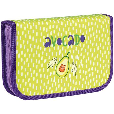 Пенал 1 отделение, 210*130 ArtSpace "Avocado", две откидные секции, ткань 