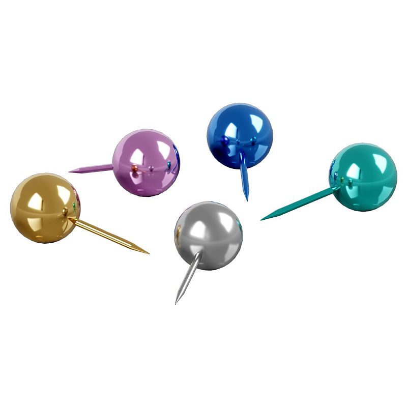 Кнопки силовые Berlingo, 50шт., металлизированные, ассорти, пласт. упак., европодвес