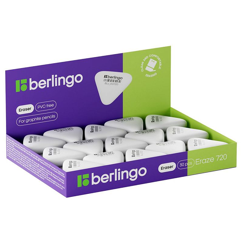 Ластик Berlingo "Eraze 720" треугольный, термопластичная резина, 34*33*9мм (малый) 