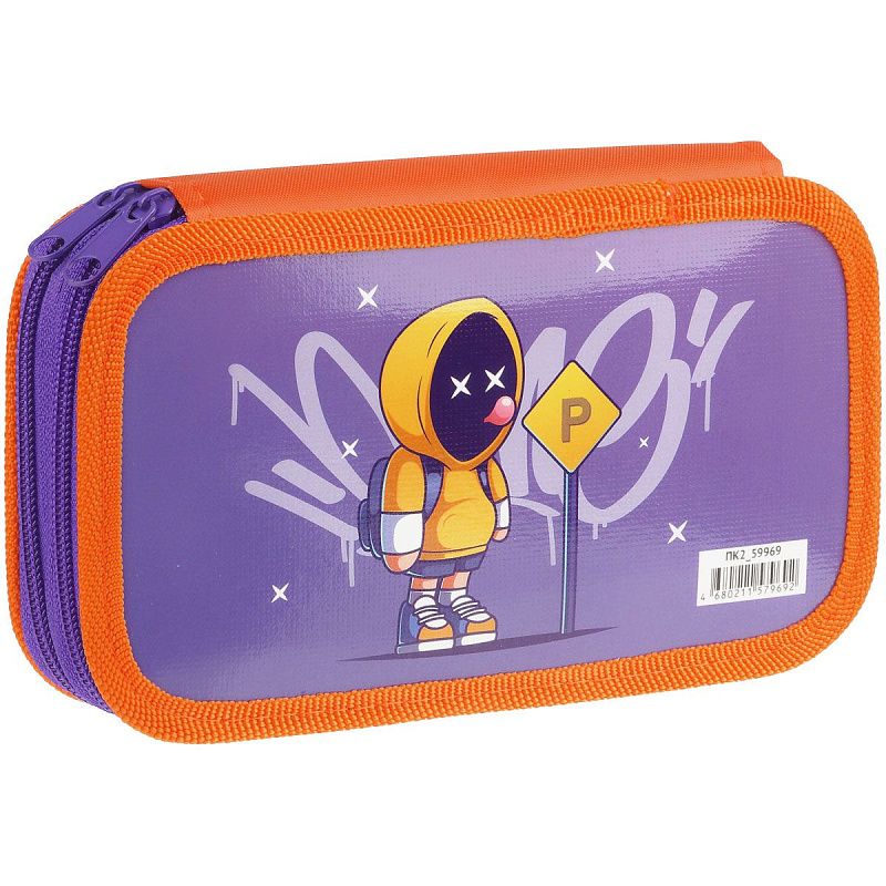 Пенал 2 отделения, 190*105 ArtSpace "King", ламинированный картон 