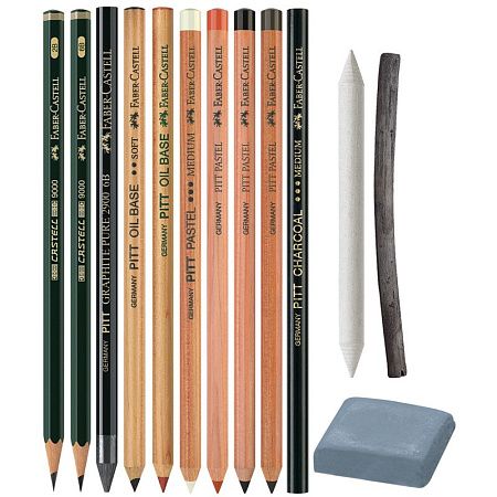 Набор художественных изделий Faber-Castell "Pitt Monochrome", 21 предмет, метал. коробка