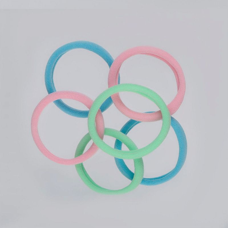 Резинки для волос MESHU "Essence", пастельные ассорти, 6шт., европодвес