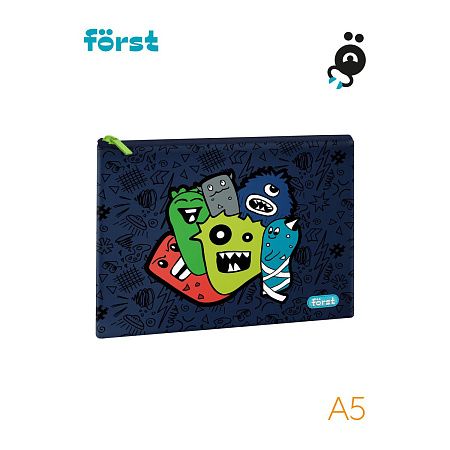 Папка текстильная А5 Först "Monsters", 255*205мм, 1 отделение, полиэстер 