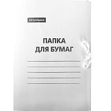 Папка для бумаг с завязками OfficeSpace, картон мелованный, 300г/м2, белый, до 200л.