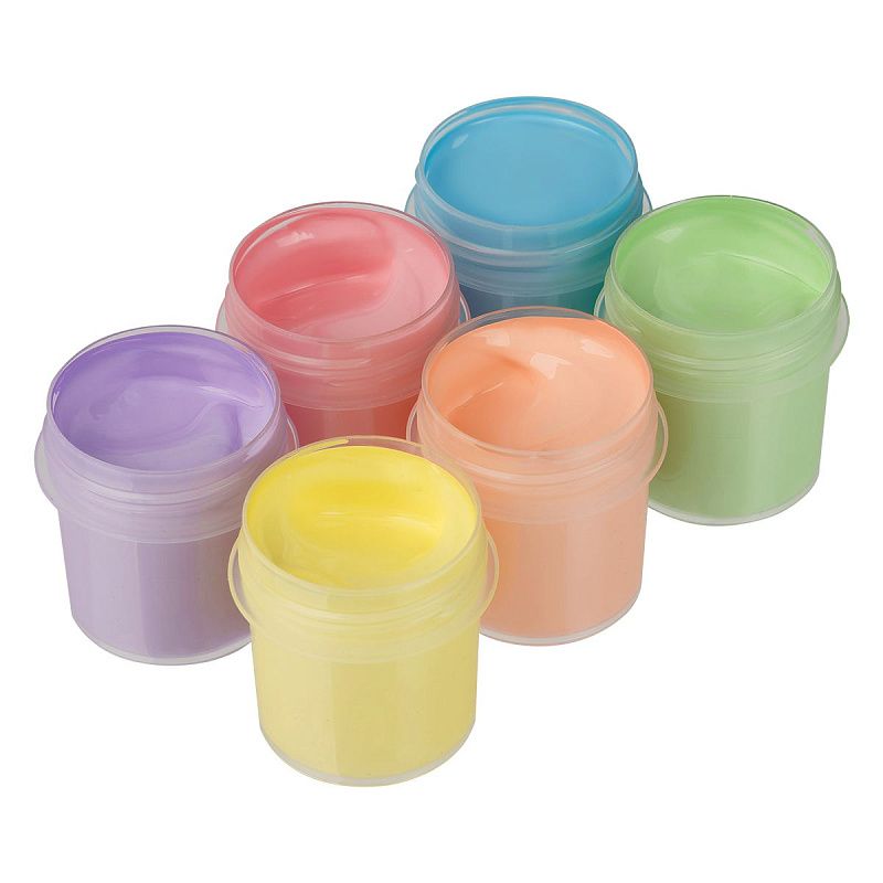 Краски акриловые декоративные Гамма "Хобби", 06 цветов, 20мл, картон. упаковка, пастельные цвета