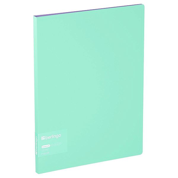 Папка с 20 вкладышами Berlingo "Haze", 14мм, 600мкм, с внутр. карманом, мятная, софт-тач