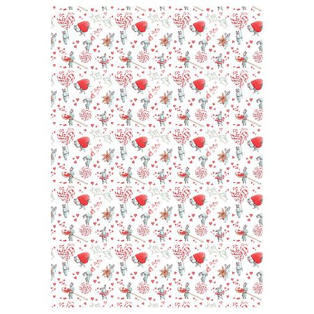 Упаковочная бумага глянц. 70*100см, MESHU "Love", 80 г/м2, ассорти, 4 дизайна