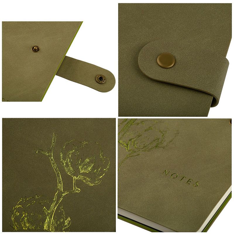 Записная книжка А5 80л., ЛАЙТ, кожзам, Greenwich Line "Outline. Cotton", с замком, тиснение фольгой, внутренний карман, блок в точку