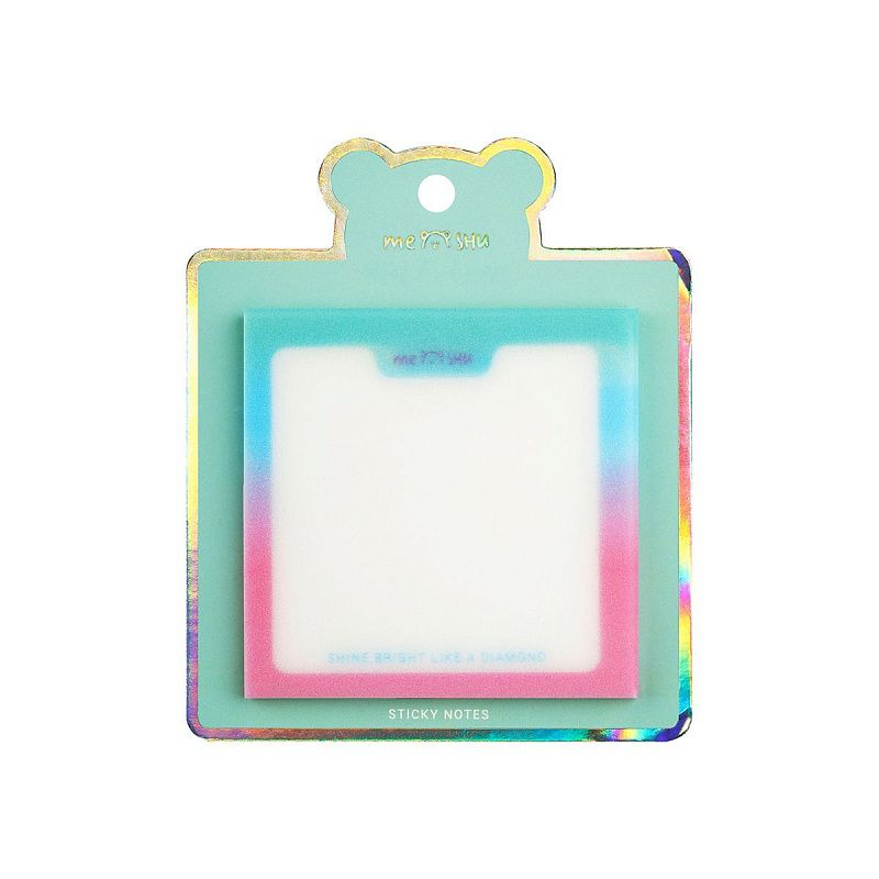 Самоклеящийся блок MESHU "Shine Bright", 76*76 мм, 50 л., прозрачный с дизайном, европодвес