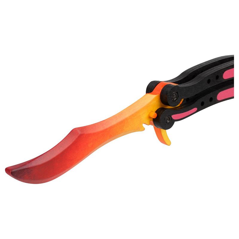 Нож деревянный ТРИ СОВЫ Бабочка, серия легендарный, "Градиент", пакет с европодвесом 