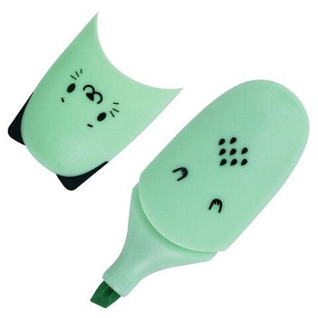 Текстовыделитель мини BRAUBERG KIDS "CUTE CATS PASTEL", АССОРТИ В ПЛАСТИКОВОЙ БАНКЕ, линия 1-5 мм, 152434. 