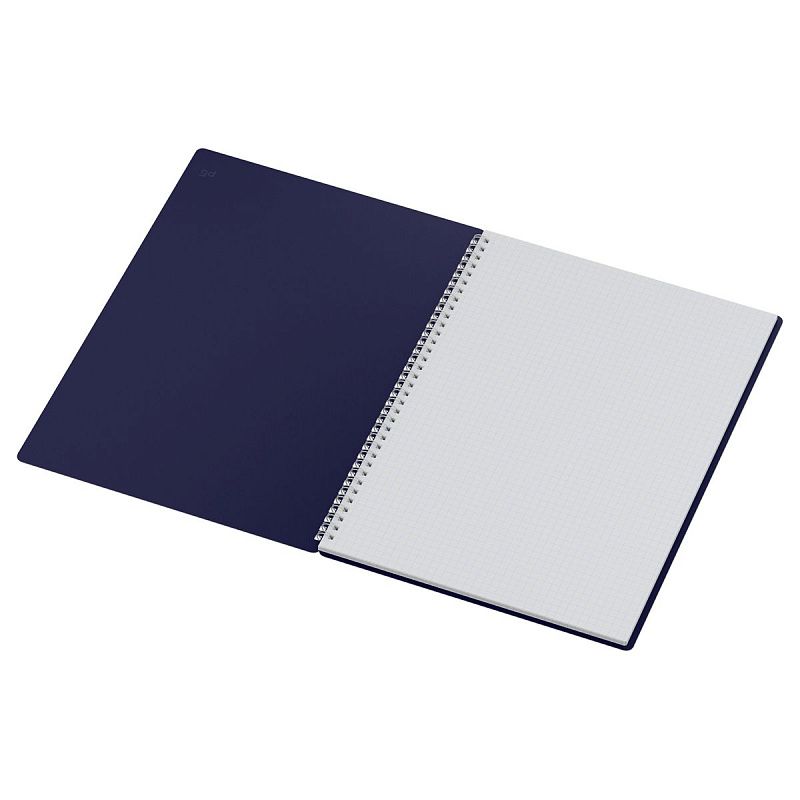 Тетрадь 80л., А4 клетка на гребне BG "Base", пластиковая обложка, синий