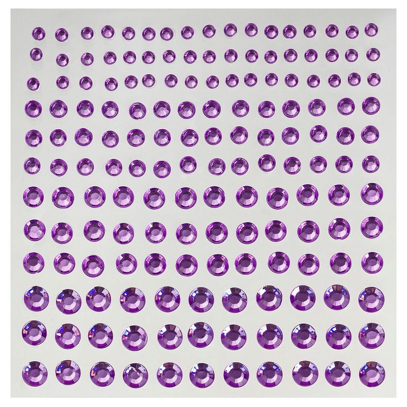 Стразы самоклеящиеся для макияжа лица MESHU "Purple drops" 162 наклейки, инд. уп., европодвес