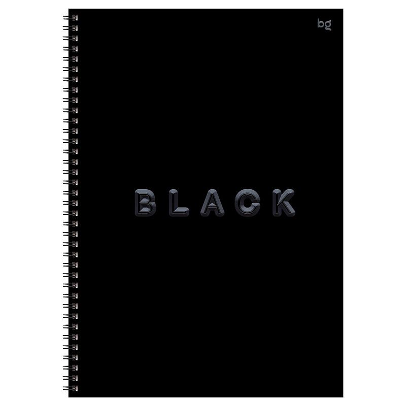 Тетрадь 80л., А4, клетка, на гребне BG "Just black", soft-touch ламинация, выб. лак