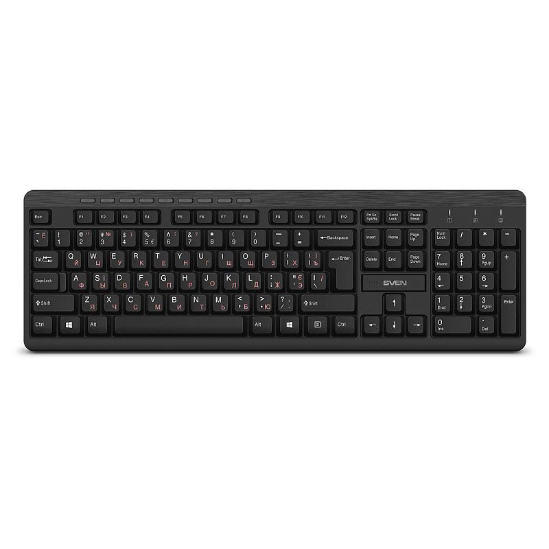 Комплект беспроводной клавиатура + мышь Sven KB-C3400W, USB, черный
