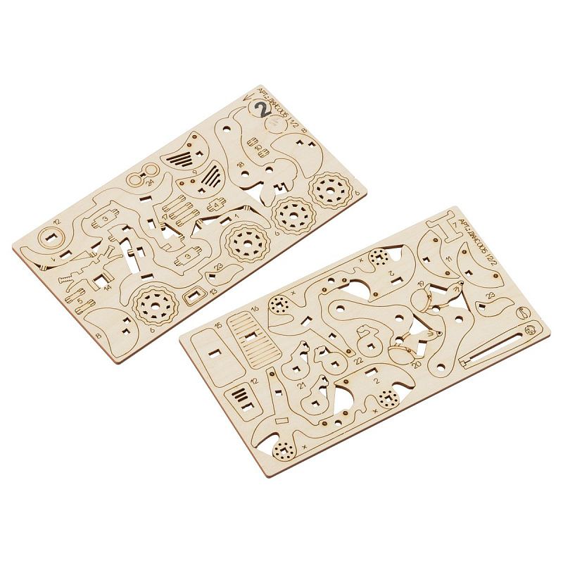 Конструктор деревянный ТРИ СОВЫ "Мото-Такса",10*4*10см, 41 деталь, пакет с еврослотом 