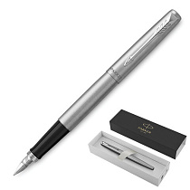 Ручка перьевая PARKER "Jotter Stainless Steel CT", корпус серебристый, детали хром, синяя, 2030946