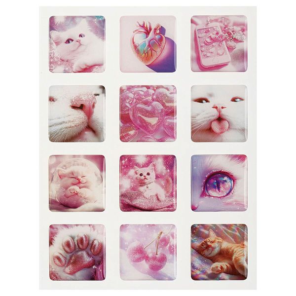 Наклейки гелевые MESHU "Sweet sugar" на телефон, 10,5*14 см., 12 наклеек инд. уп., европодвес