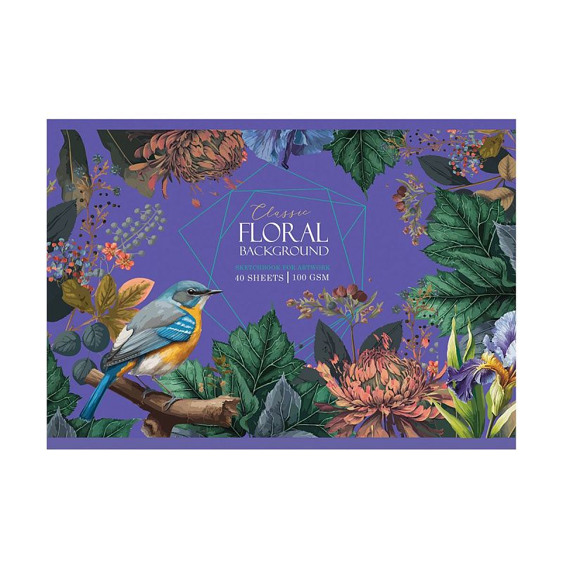 Альбом для рисования 40л., А4, на скрепке BG "Птицы в саду"