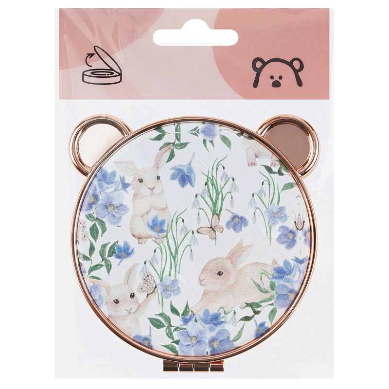 Зеркальце карманное складное MESHU "Tender rabbits"