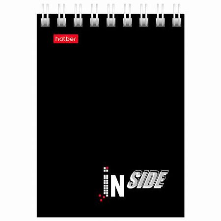 Блокнот МАЛЫЙ ФОРМАТ (75х105 мм) А7, 40 л., гребень, картон, клетка, HATBER, "INSIDE Стиль", 0Б7C1гр, ВО1189