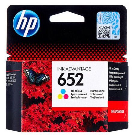 Картридж струйный HP (F6V24AE) DeskJet 2135/3635/3835/4535/4675/1115, №652, цветной, оригинальный ресурс 200 стр. 