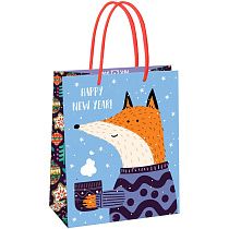 Пакет подарочный 18*23*10см MESHU "Hygge fox",  матовая ламинация