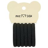 Резинки для волос MESHU "Essence", черные, 6шт., европодвес