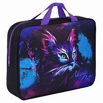 Папка на молнии с ручками BRAUBERG А4, 1 отделение, полиэстер, 80 мм, "Neon cat", 271482 Папка на молнии с ручками BRAUBERG А4, 1 отделение, полиэстер, 80 мм, "Neon cat", 271482