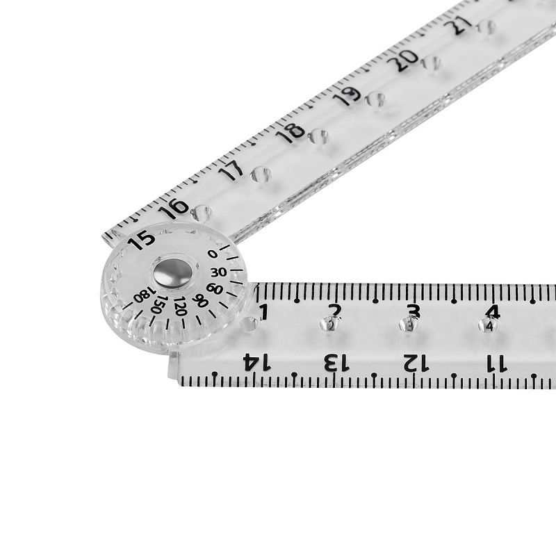 Линейка раскладная 15-30см СТАММ, пластиковая, прозрачная, европодвес 