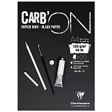 Скетчбук 20л., А4 Clairefontaine "Carb ON", на склейке, мелкозер., черный, 120г/м2