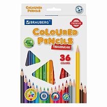 Карандаши цветные BRAUBERG PREMIUM, 36 цветов, пластиковые, трехгранные, грифель мягкий 3 мм, 181664 Карандаши цветные BRAUBERG PREMIUM, 36 цветов, пластиковые, трехгранные, грифель мягкий 3 мм, 181664