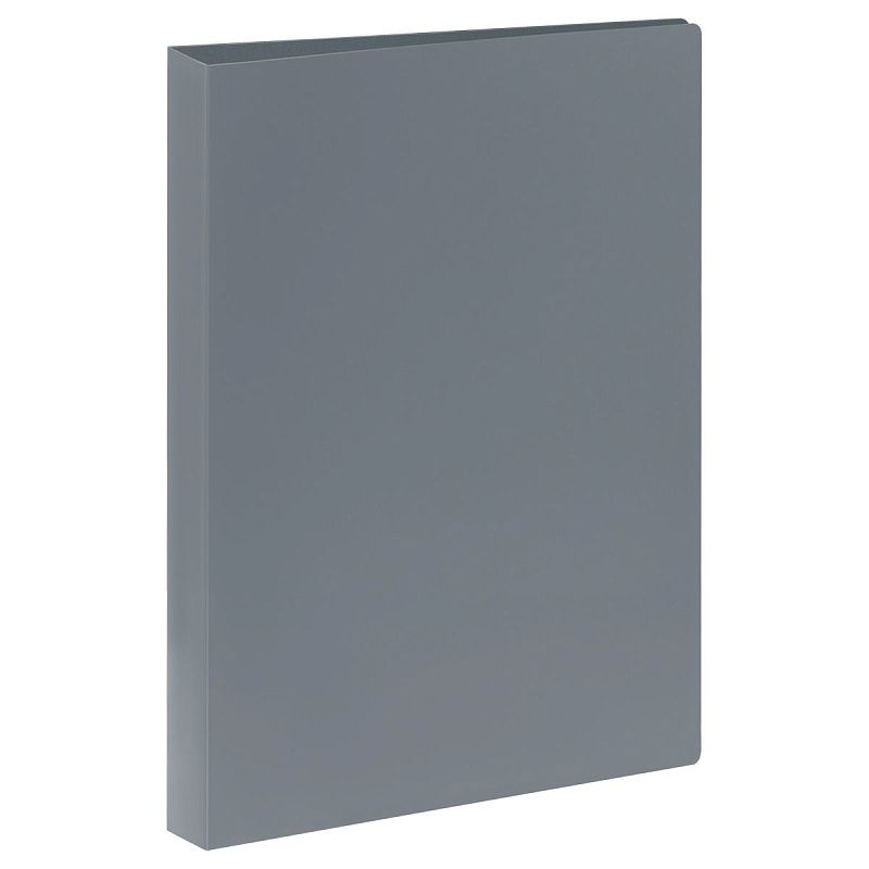 Папка на 4 кольцах СТАММ А4, 40мм, 500мкм, пластик, серая