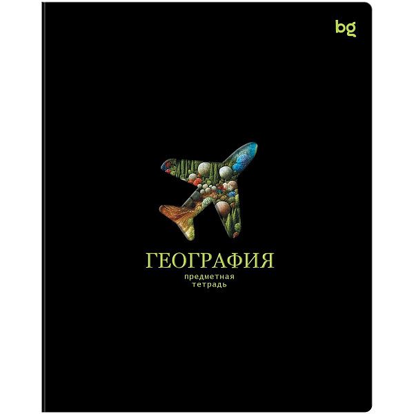 Тетрадь предметная 48л. BG "Информационное поле" - География, soft-touch ламинация, выб. лак