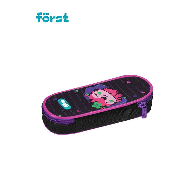 Пенал корпусный 1 отделение, 220*90*45 Först "Pink tiger", полиэстер 