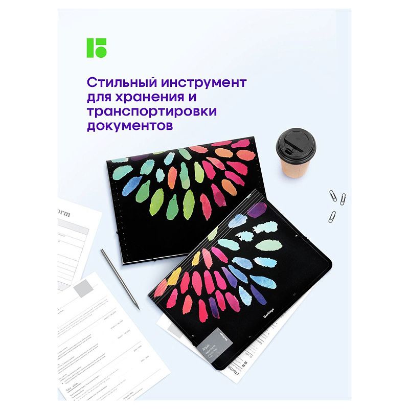 Папка 12 отделений Berlingo "Aqua" А4, 330*240*25мм, 700мкм, на резинке, c рисунком 