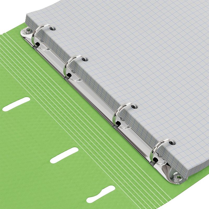 Тетрадь на кольцах А5, 120л., BG "Neon", пластиковая обложка, салатовый, с резинкой