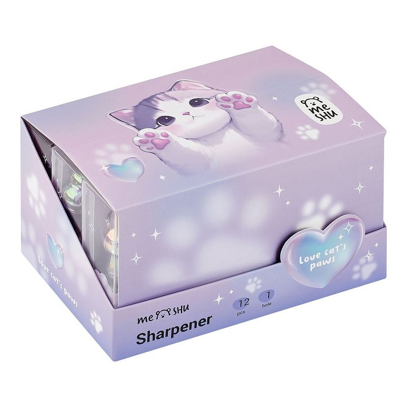 Точилка MESHU, "Crystal Paw", 1 отверстие, пвх-бокс 