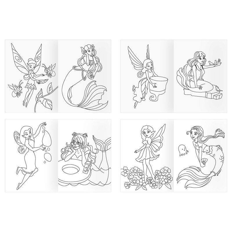 Суперраскраска на склейке А4, 40 стр., ТРИ СОВЫ "Феи и русалки"