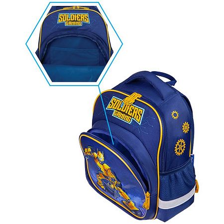 Рюкзак Berlingo Kids "Robogame" 36*27*12см, 1 отделение, 3 кармана, эргономичная спинка, LED кант 