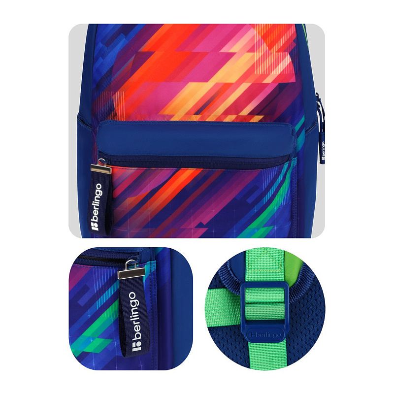 Рюкзак Berlingo "Glitch" 41*28*16см, 1 отделение, 3 кармана, уплотненная спинка 