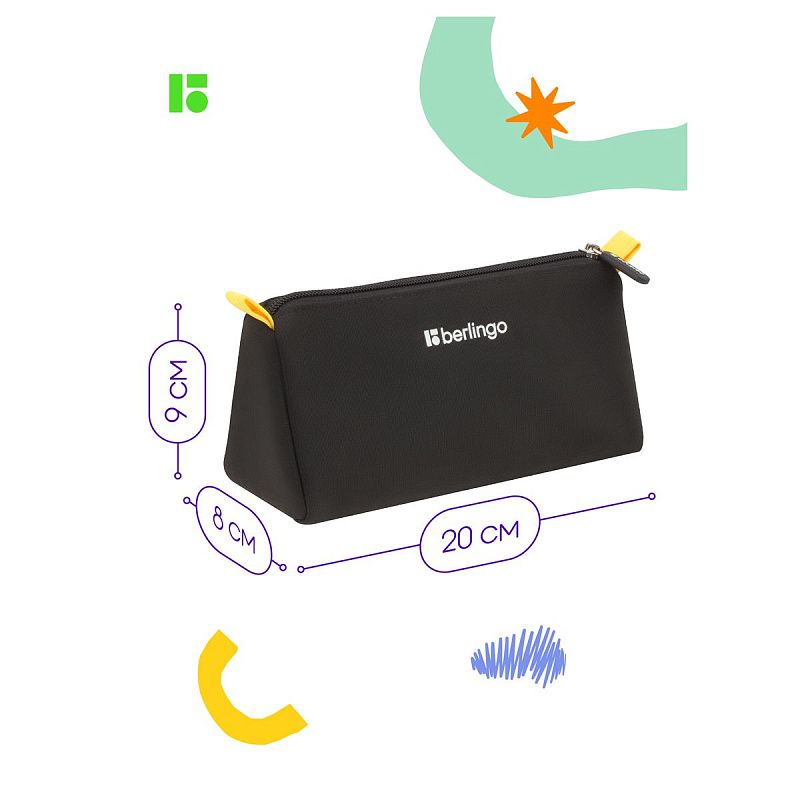 Пенал 1 отделение, 200*80*90 Berlingo "Sport", полиэстер 