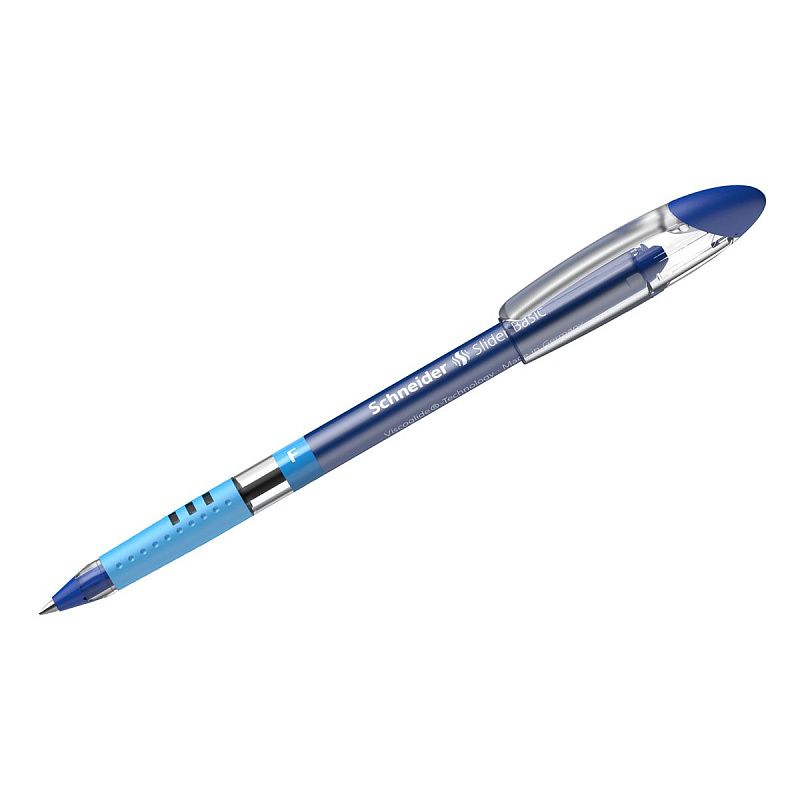 Ручка шариковая Schneider "Slider Basic" синяя, 0,8мм, грип 