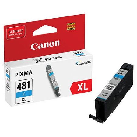 Картридж струйный CANON (CLI-481C XL) для PIXMA TS704 / TS6140, голубой, ресурс 515 страниц, оригинальный, 2044C001 