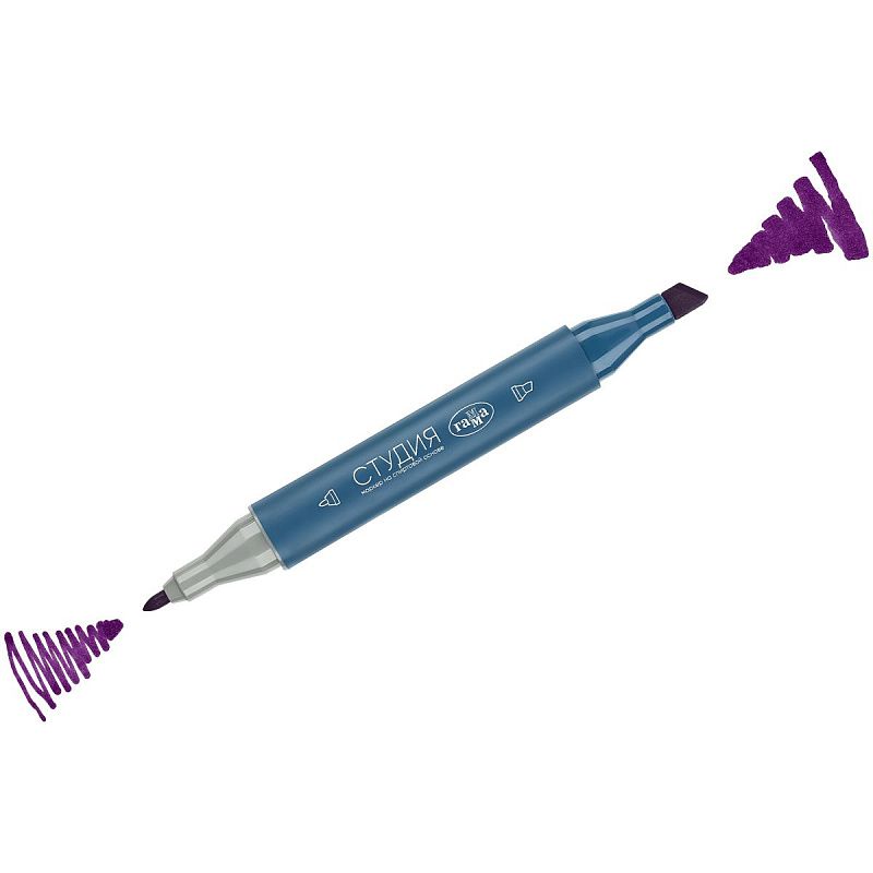 Маркер двусторонний для скетчинга Гамма "Студия", лиловый, корпус трехгранный, пулевид./клиновид. наконечники