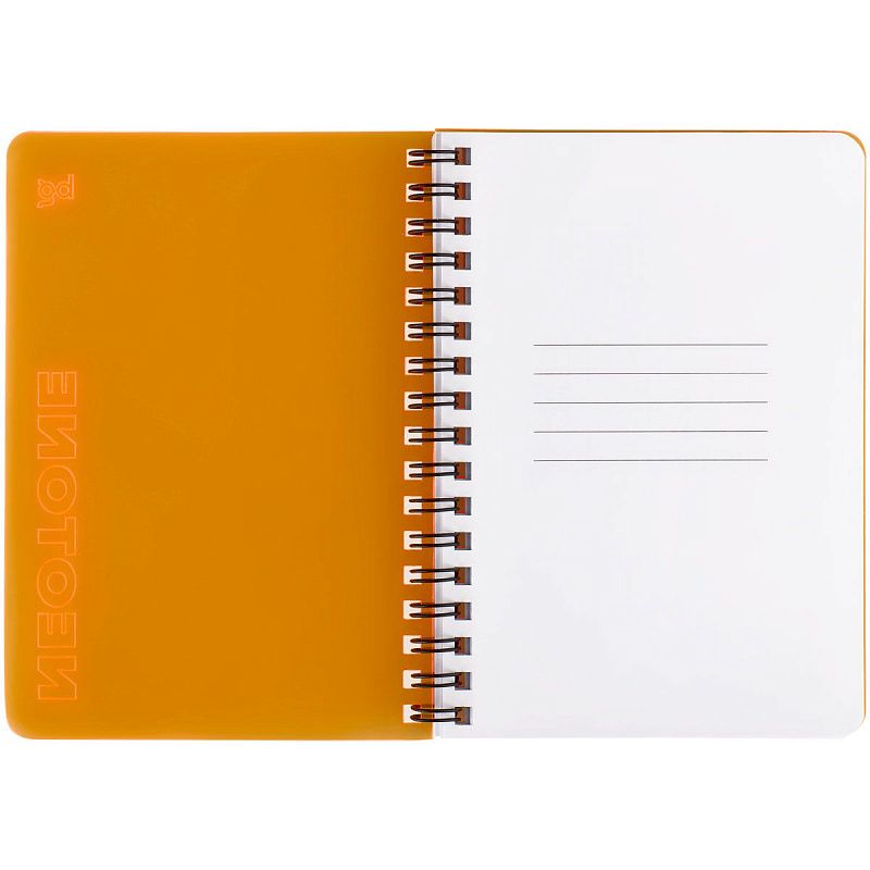 Записная книжка А6 60л. на гребне BG "Neotone", оранжевый, фактурное тиснение, блок 80г/м2