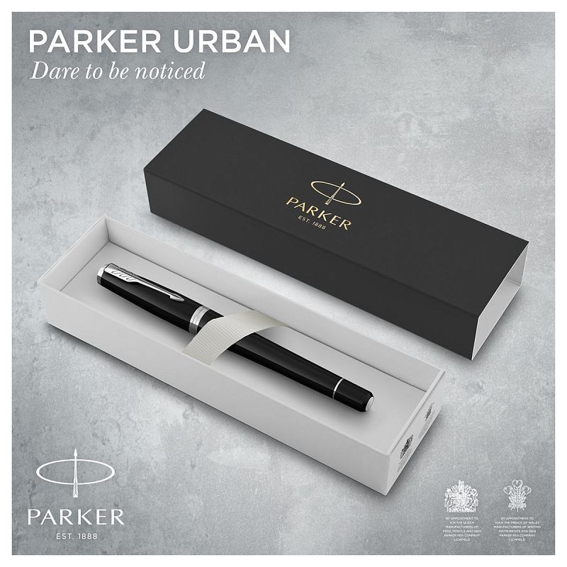 Ручка перьевая Parker "Urban Muted Black CT" 0,8мм, подарочная упаковка 