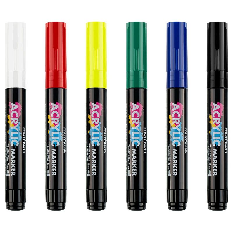 Набор акриловых маркеров MunHwa 6цв.